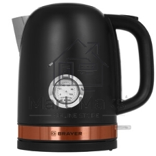 Чайник электрический BRAYER BR1005BK 2200 Вт.1.7 л, STRIX, сталь окраш, термометр, черный