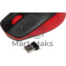 Мышь беспроводная Logitech M190 черный/красный, 1000 dpi, радиоканал, USB, кнопки - 3