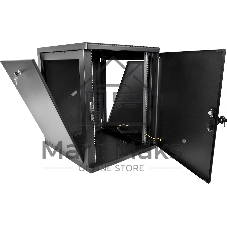 Шкаф телекоммуникационный ЦМО настенный разборный 12U (600 x 650) съемные стенки, дверь металл, черный (ШРН-М-12.650.1-9005)