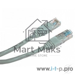 Патч-корд UTP, кат 5e, 2м с RJ45серый