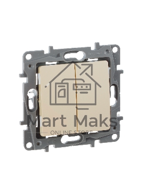 Переключатель 2кл. 10AX, сл.кость ETIKA 