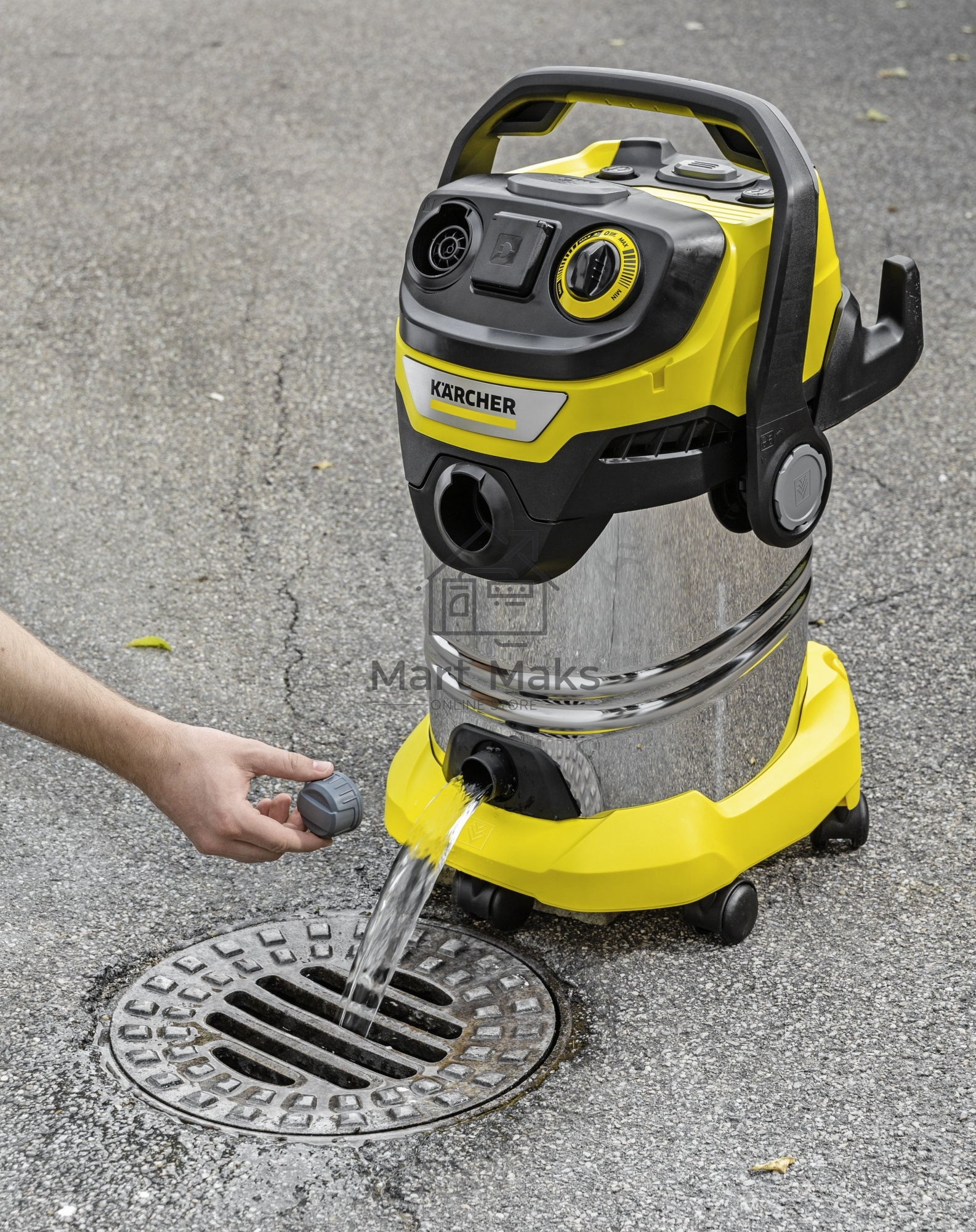 Строительный пылесос Karcher WD 6 P S V-30/6/22/T желтый, 1300 Вт, уборка сухая/сбор воды, пылесборник мешок/контейнер, 30 л