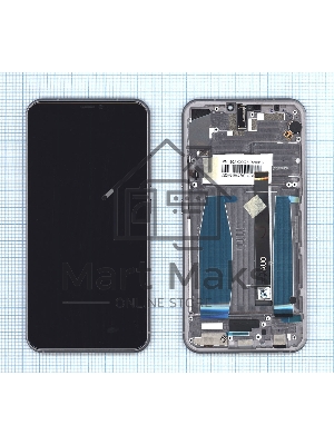 Дисплей для Asus ZenFone 5 ZE620KL серебро с рамкой