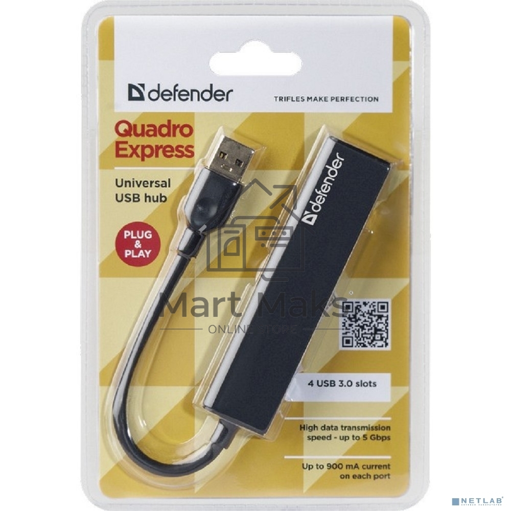 Универсальный USB Defender разветвитель Quadro Express USB3.0, 4 порта