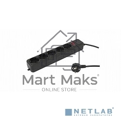 Сетевой фильтр PC Pet AP01006-3-BK 3м (5 розеток) черный