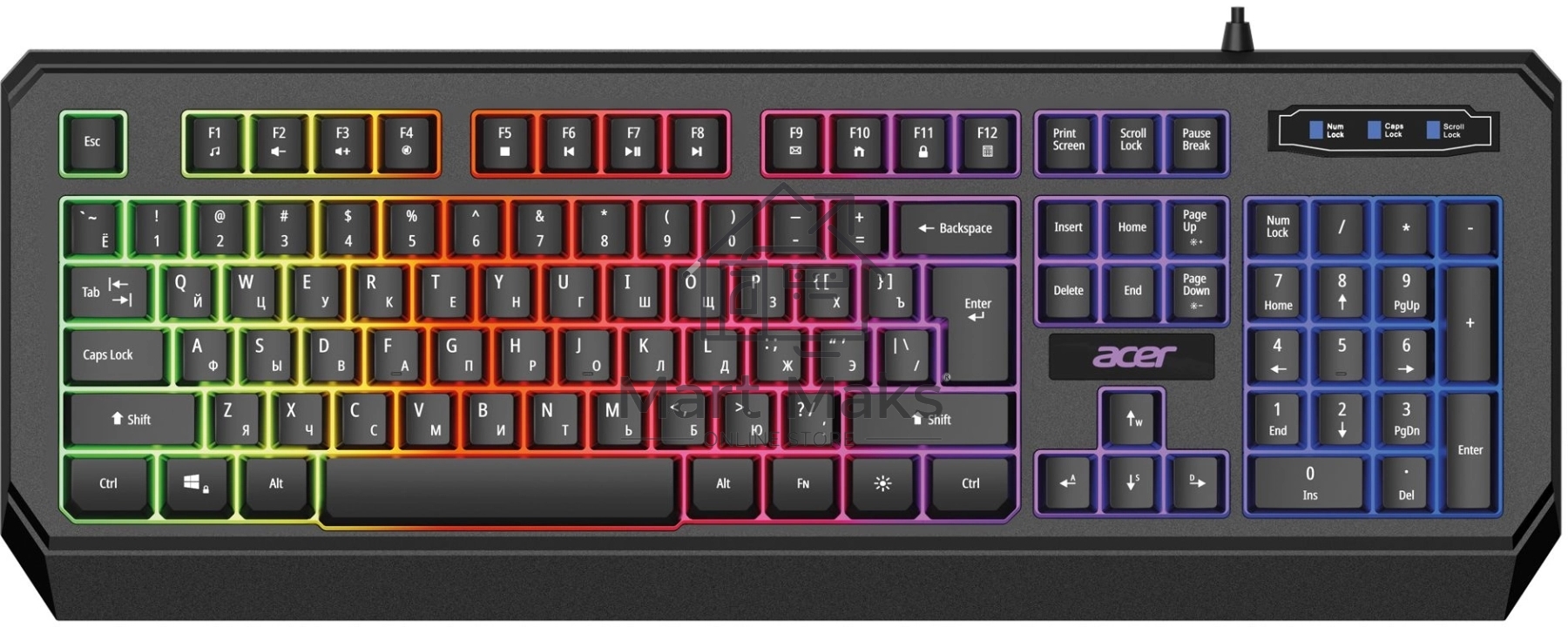 Клавиатура Acer OKW300 (ZL.KBDCC.019) проводная, USB, черный