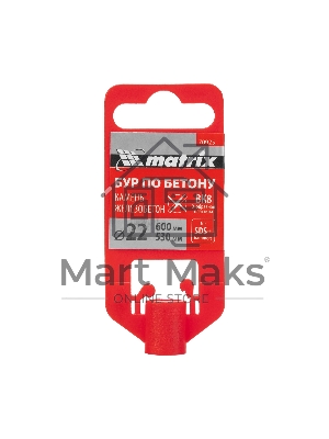 Бур по бетону Matrix, 22 x 600 мм, SDS PLUS c крестовой пластиной