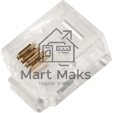 Коннектор LANMASTER TWT-PL12-6P4C/JR100, UTP кат.3 RJ12, прозрачный (упак.: 100 шт)