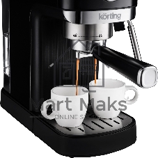 Кофеварка рожковая Korting KCM 1002 EN черный, молотый, 1.2 л, 1350 Вт, 20 бар