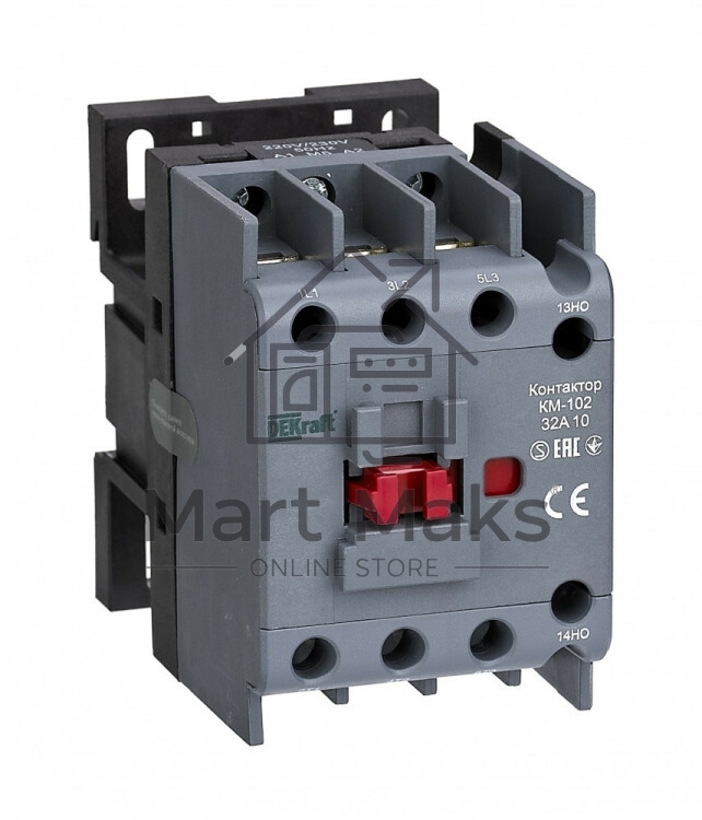 Контактор 32А 230В АС АС3 АС4 1НО+1НЗ КМ-102