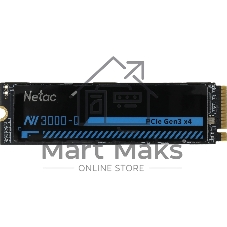 Накопитель SSD Netac NV3000 2Tb [NT01NV3000Q-2T0-E4X] M.2 2280, PCI-E 3.0 x4, 3D NAND, 3000/2100MBs, NVMe, heatsink