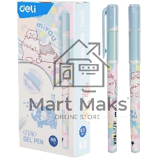 Ручка гелевая Deli MiYou EG15-BL ассорти, d=0.5мм, синие чернила