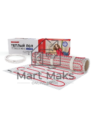 Теплый пол (нагревательный мат) Rexant Classic RNX -7,0-1050 (площадь 7,0 м2 (0,5 х 14,0 м)), 1050 Вт, двухжильный с экраном