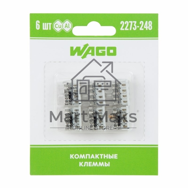 Компактная 8-проводная клемма, 6 штук (серия 2273-248)