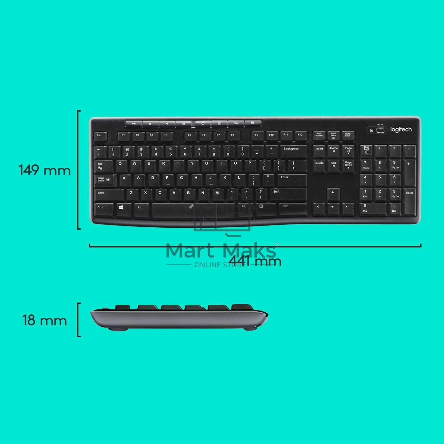 Клавиатура Logitech Keyboard K270 Wireless 920-003757/920-003058
