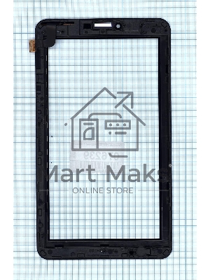 Сенсорное стекло (тачскрин) для Irbis TZ71, черное с рамкой