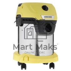 Строительный пылесос Karcher WD 3 S V-17/4/20 желтый, 1000 Вт, уборка сухая/сбор воды, пылесборник мешок/контейнер, 17 л