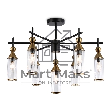 Люстра Ambrella light LH55257/7 BK/BS/CL черный/латунь/прозрачный E14*7 max 40W D640*520