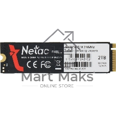 Накопитель SSD Netac NV3000 2Tb [NT01NV3000Q-2T0-E4X] M.2 2280, PCI-E 3.0 x4, 3D NAND, 3000/2100MBs, NVMe, heatsink