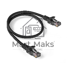 Патч-корд медный ExeGate UTP-RJ45-RJ45-5e-CU-0,5M-BK, UTP, cat.5e, 0.5м, черный