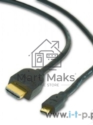 Кабель Cablexpert HDMI-micro HDMI CC-HDMID-6, 19M/19M, v2.0, медь, позол.разъемы, экран, 1.8м, черный, пакет