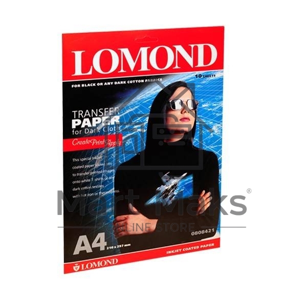 Термотрансфер Lomond 0808421 A4/140г/м2/10л./белый для темных тканей