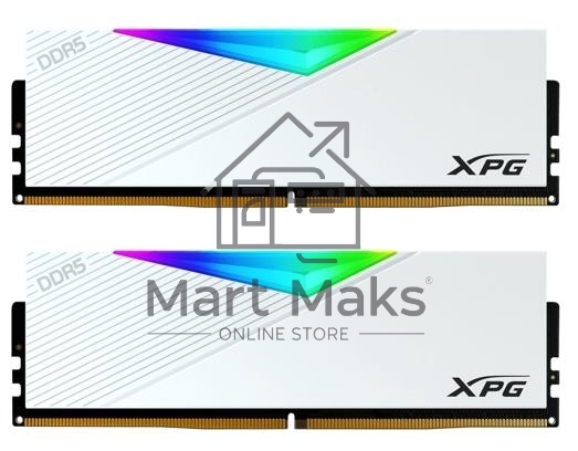 Оперативная память XPG Lancer, DDR5, 64GB (2x32GB), 6000MHz, CL30, DIMM, с радиаторами, RGB, белый