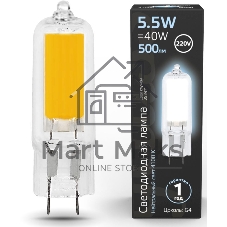 Лампа светодиодная G4 AC220-240V 5.5W 500lm 4100K стекло LED