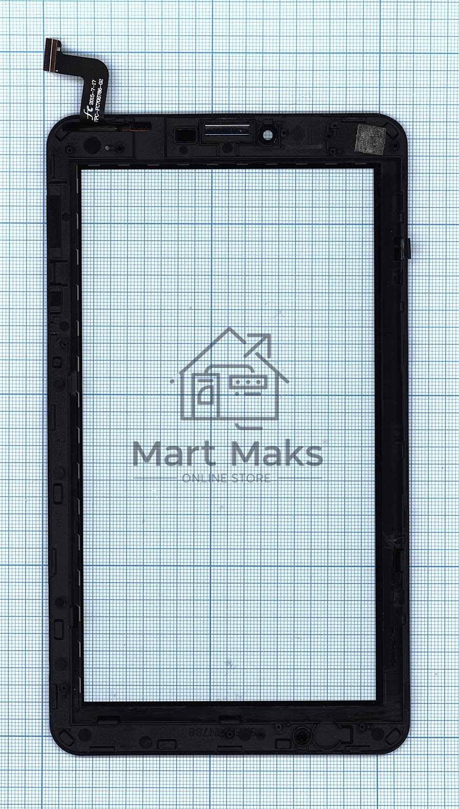 Сенсорное стекло (тачскрин) для Irbis TZ70, черное с рамкой