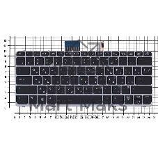 Клавиатура для ноутбука HP EliteBook Folio 1020 G1 черная с серебристой рамкой и подсветкой