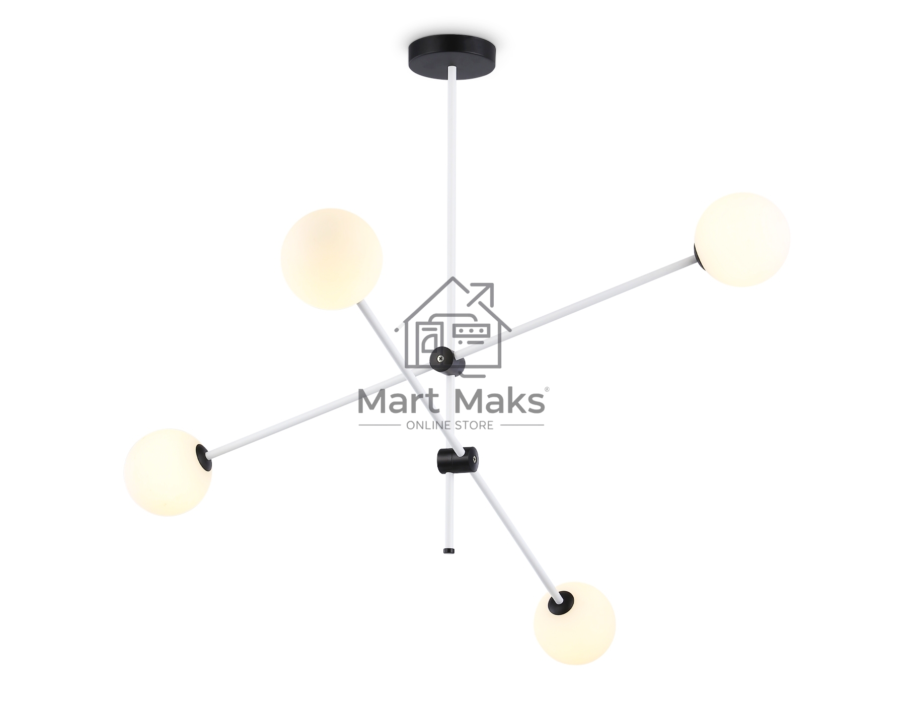 Светитльник Ambrella Light TR2505/4 WH/BK белый/черный G9/4 max 10W D970*700