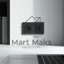 Рамка WERKEL AluMax на 2 поста черный алюминий