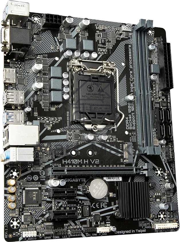 Материнская плата Gigabyte H410M H V2 (2.0/2.1), LGA 1200, Intel H470, 2xDDR4, 4xSATA, 1xM.2, 1xPCIe 3.0 x16, 2xPCIe 3.0 x1, 1xHDMI, 1xVGA, 1x 1Gb LAN, 2xUSB-A 3.2 Gen 1, 4xUSB-A 2.0, 3x3.5 мм, 7.1, Micro ATX