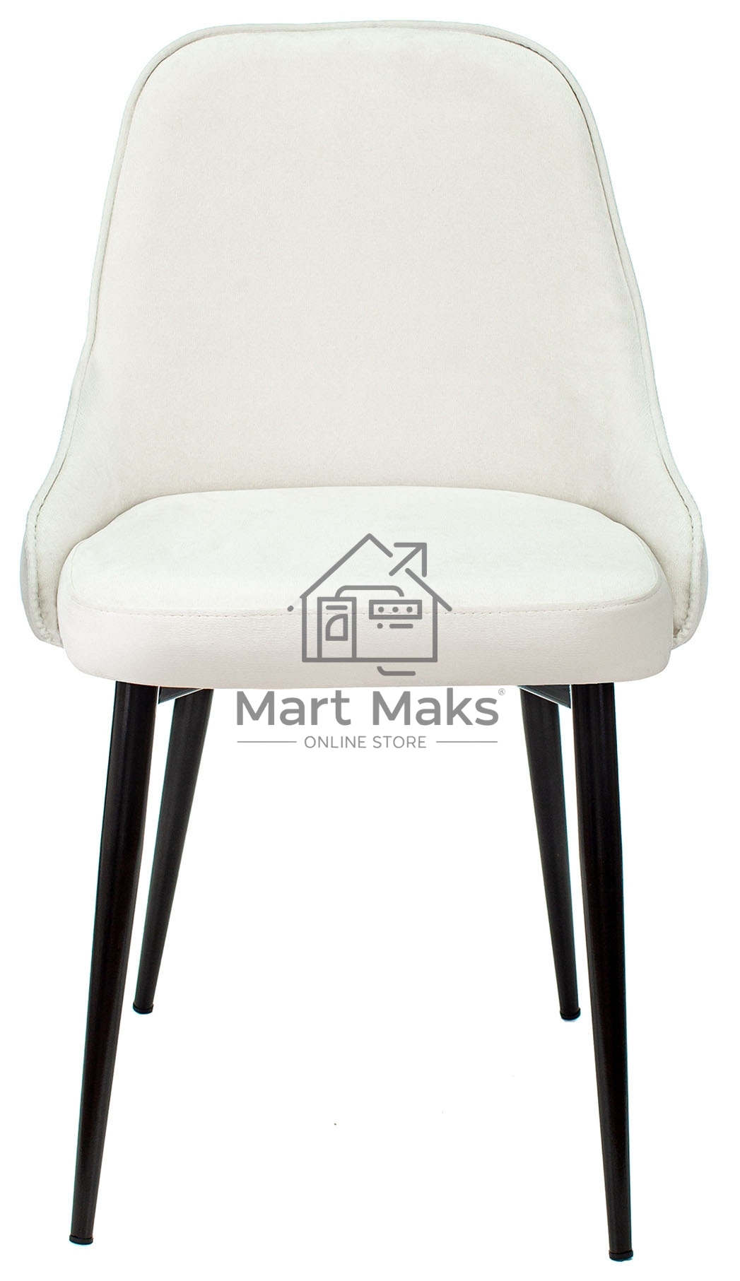 Стул для кухни Бюрократ KF-5_2 Velvet 20 комплект 2шт, молочный, металл черный на ножках (KF-5/VELV20_2)