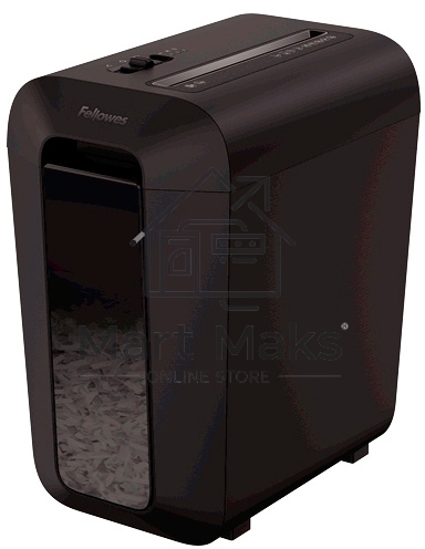 Шредер Fellowes PowerShred LX65 черный (секр.P-4)/перекрестный/10лист./22лтр./скрепки/скобы/пл.карты