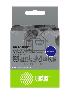 Картридж ленточный Cactus CS-LK4RBP черный для Epson LW300/LW400/LW700/LW600P/LW1000P/K400/Z700/Z900