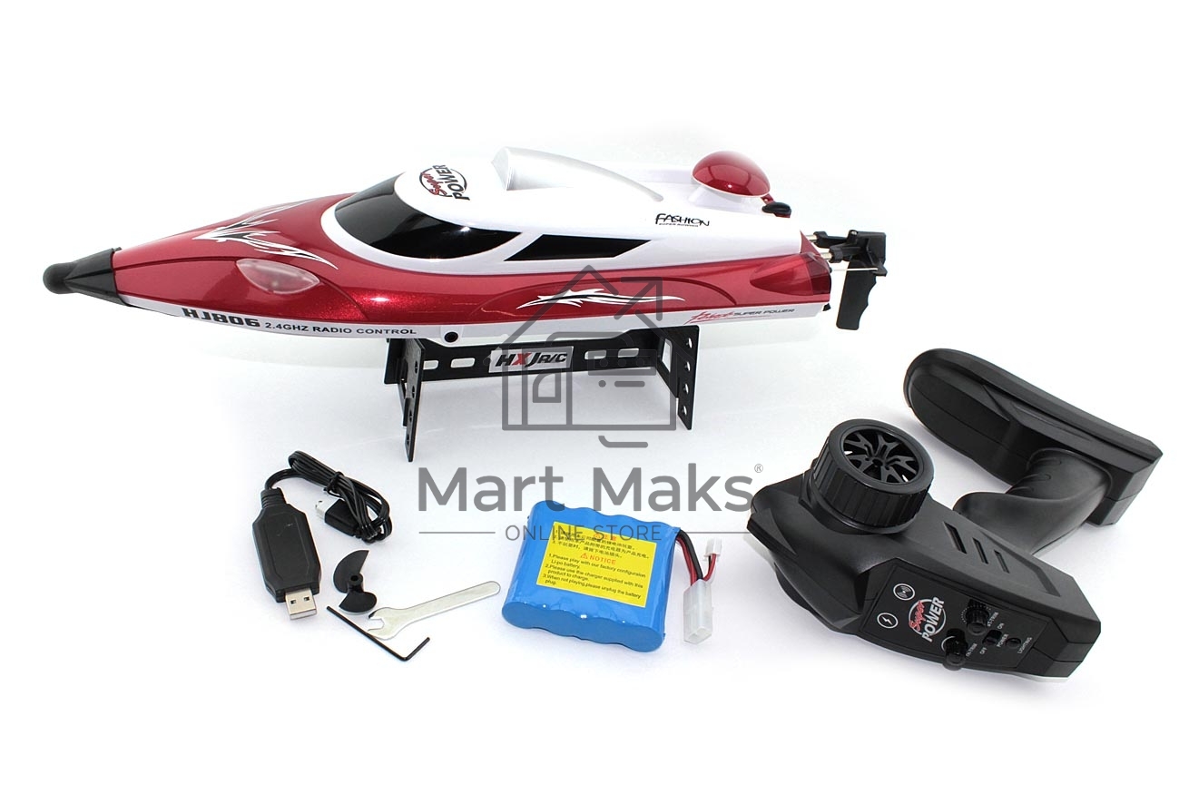 Скоростная лодка VBparts HJ806B, красный