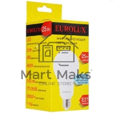 Лампа светодиодная EUROLUX LL-E-A80-25W-230-4K-E27 груша