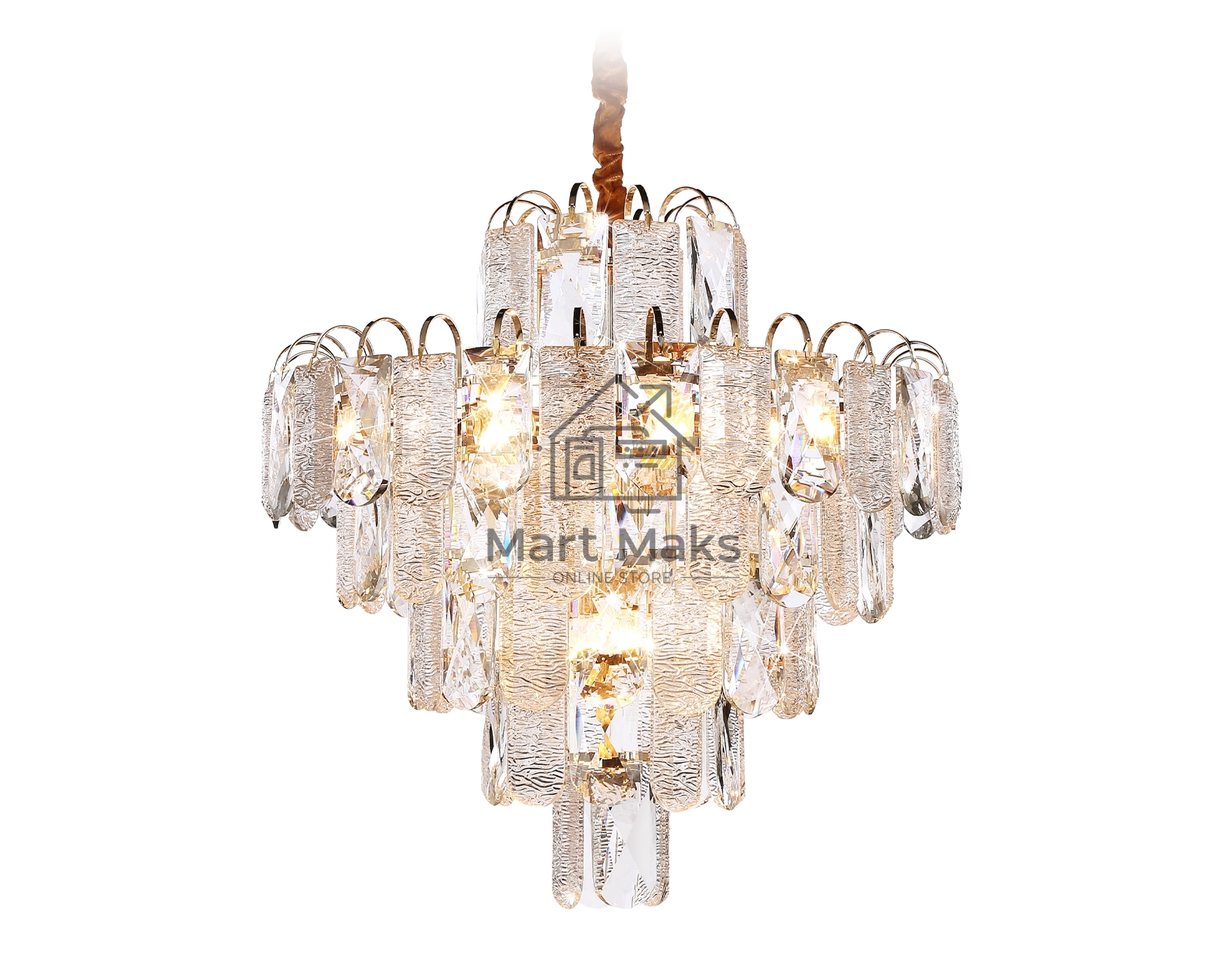 Светильник Ambrella light TR5233/12 SGD/CL/FR золото/прозрачный/белый матовый E27*12 max 40W D600*610