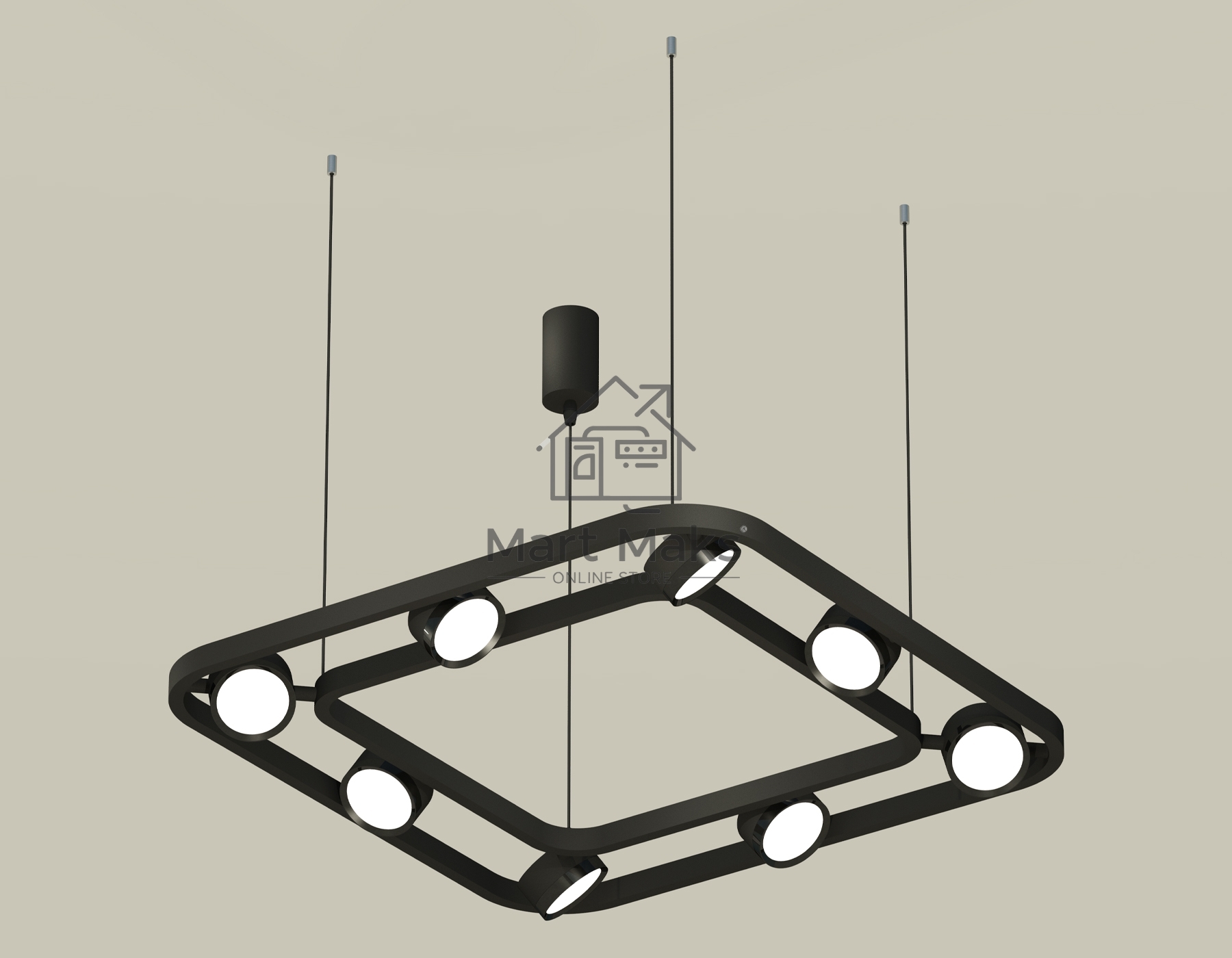 Светильник Ambrella light XB9182100/8 SBK/PBK черный песок/черный полированный GX53 (C9182, N8113)
