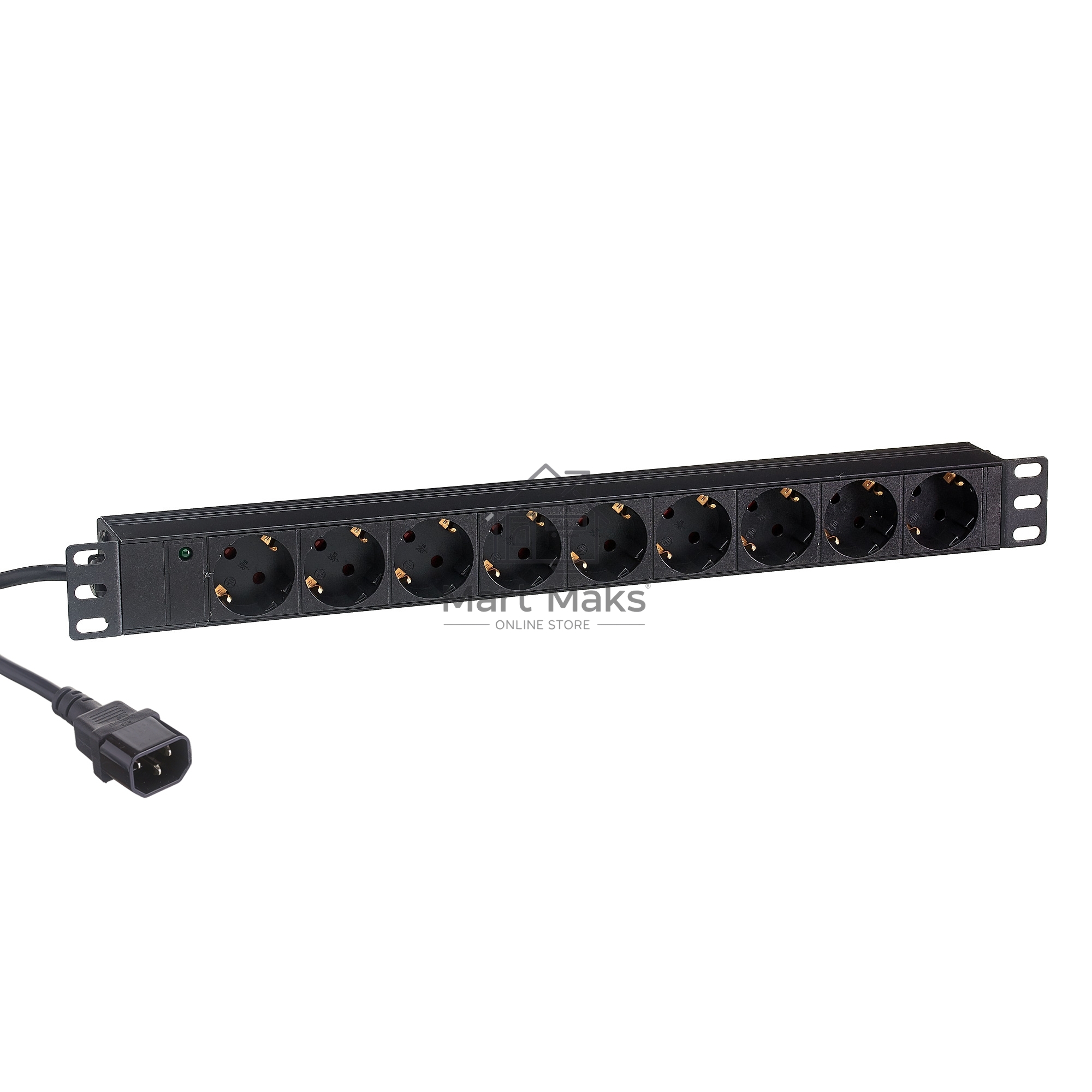 Блок розеток горизонтальный ExeGate ServerPro PDU-19H906 Al-9S-C14-2.5, 19