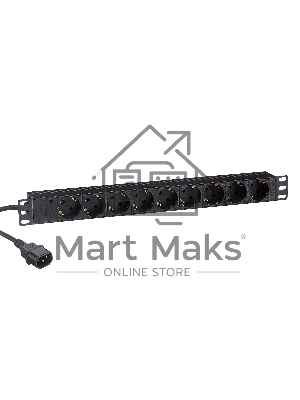 Блок розеток горизонтальный ExeGate ServerPro PDU-19H906 Al-9S-C14-2.5, 19