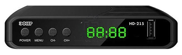 Ресивер эфирный цифровой Эфир DVB-T2 HD HD-215 пластик, дисплей DOLBY DIGITAL,