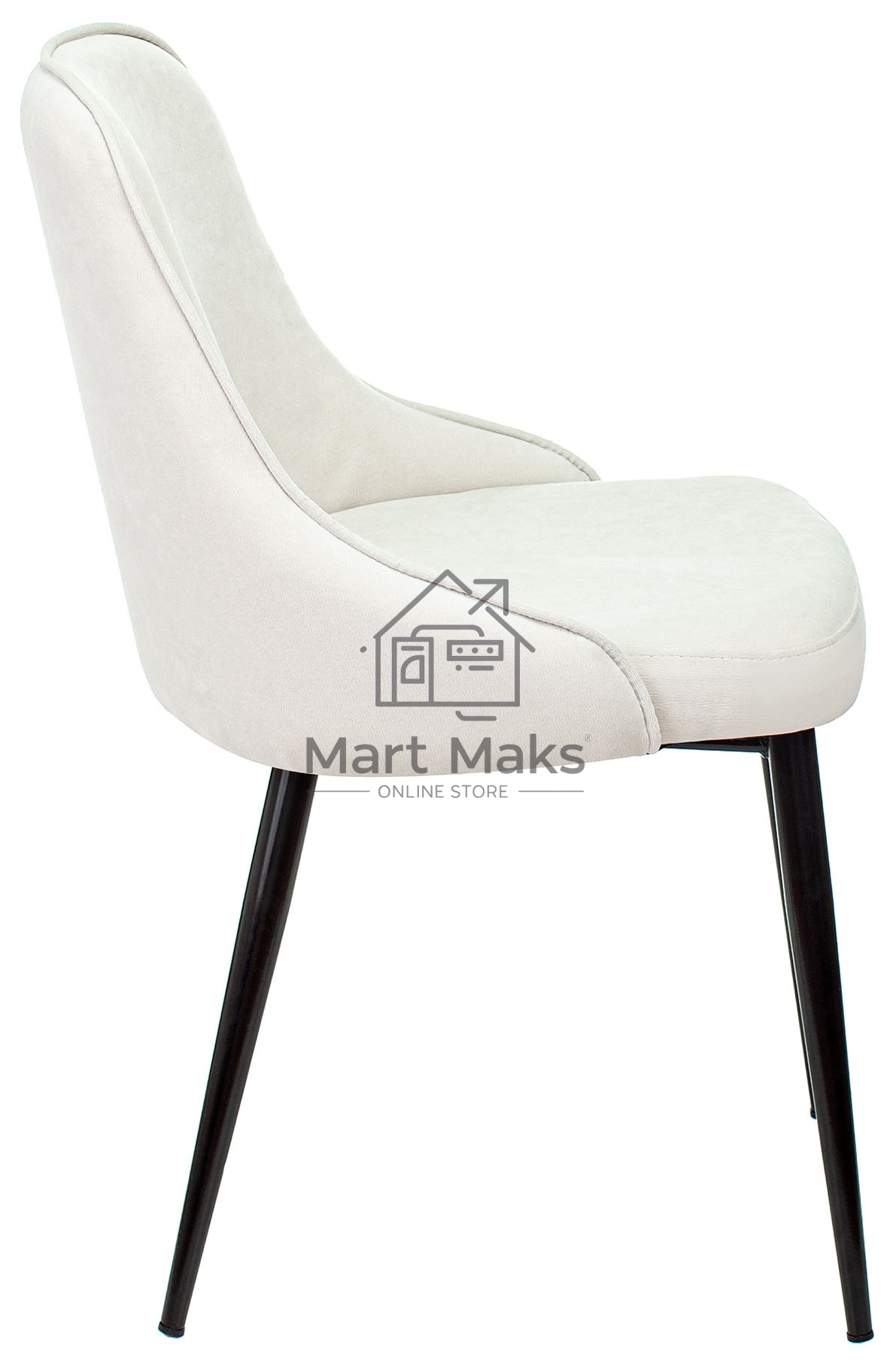 Стул для кухни Бюрократ KF-5_2 Velvet 20 комплект 2шт, молочный, металл черный на ножках (KF-5/VELV20_2)