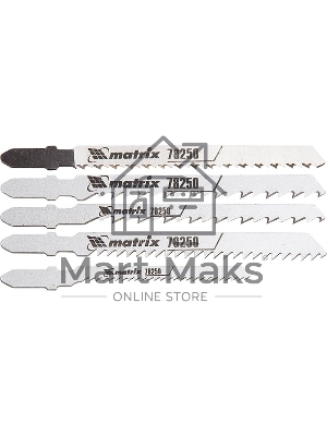 Набор полотен Matrix для электролобзика по дереву, 5шт.