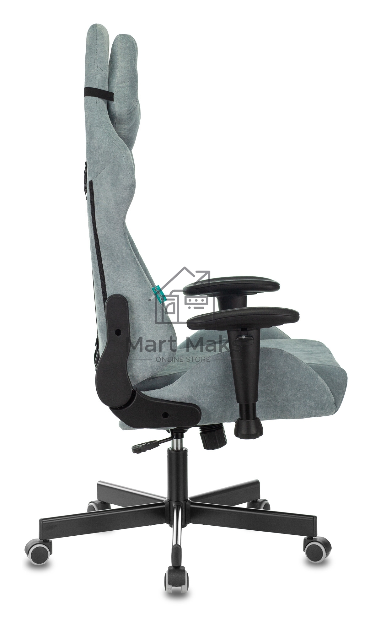 Кресло игровое Бюрократ VIKING KNIGHT LT28 FABRIC серо-голубой крестовина металл/пластик