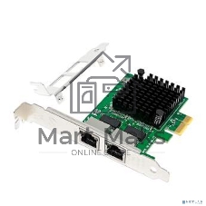 Сетевая карта ORIENT XWT-INT226L2PE PCI-Ex1 v3.1 2xRJ45 2.5GbE NIC, Intel I226-V chipset, 2.5/1 Гбит/с, 2 планки крепления (33474)