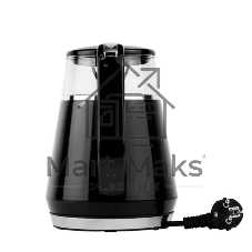 Чайник Centek CT-0019, 1100 Вт, стекло, черный и серебристый