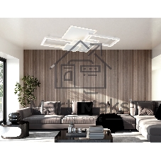 Потолочный светодиодный светильник Ambrella light FA1031/5 WH белый 95W 3000K-6400K 705*500*95 (ПДУ ИК)