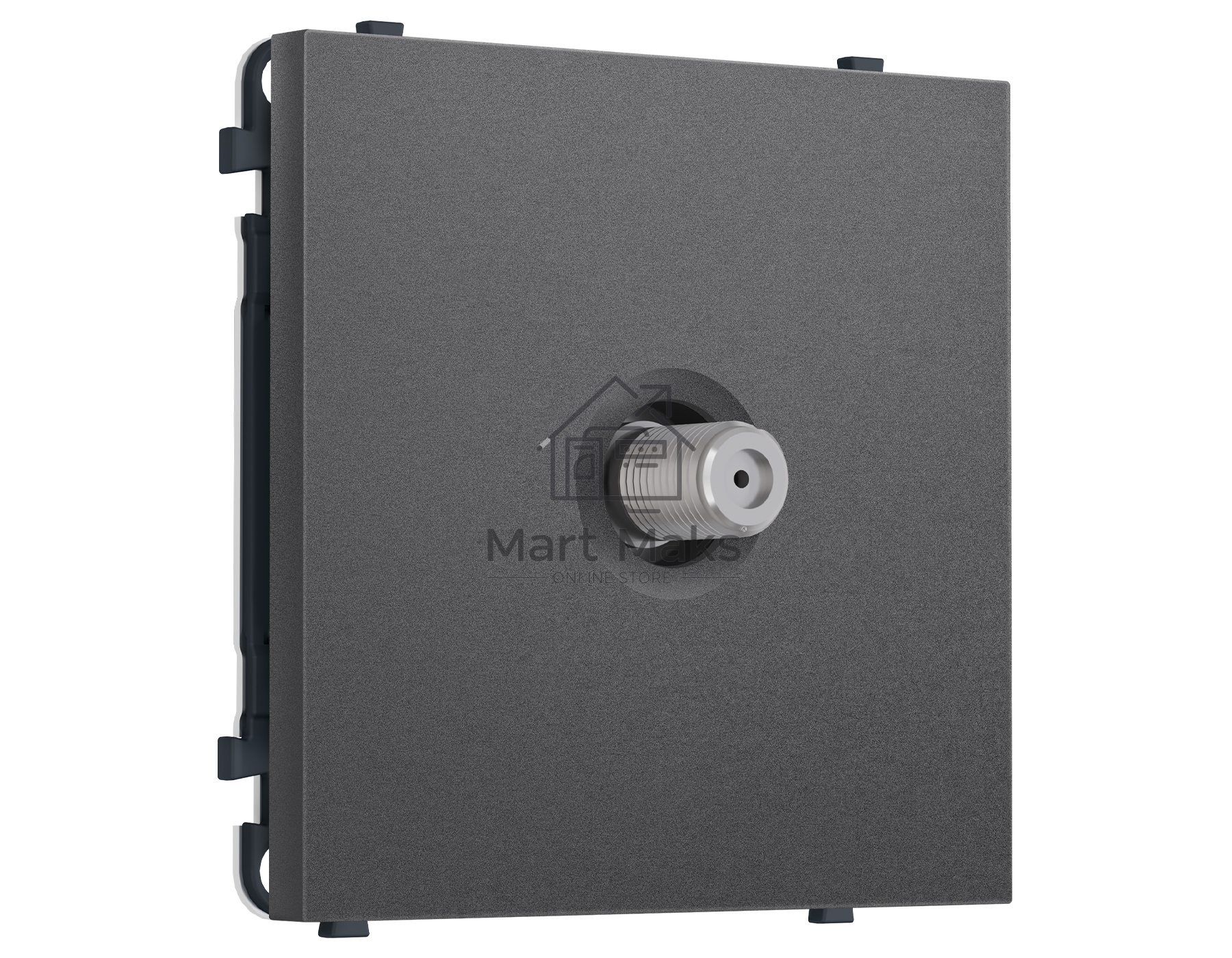 Комплект механизма TV розетки SAT SIGMA Антрацит серый 5-2400MHz 3.5dB QUANT PRO (SP6630, PR215)